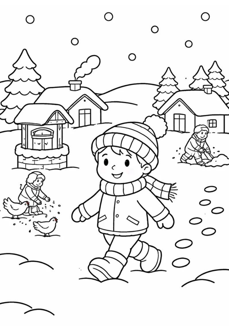 Villaggio nella neve
